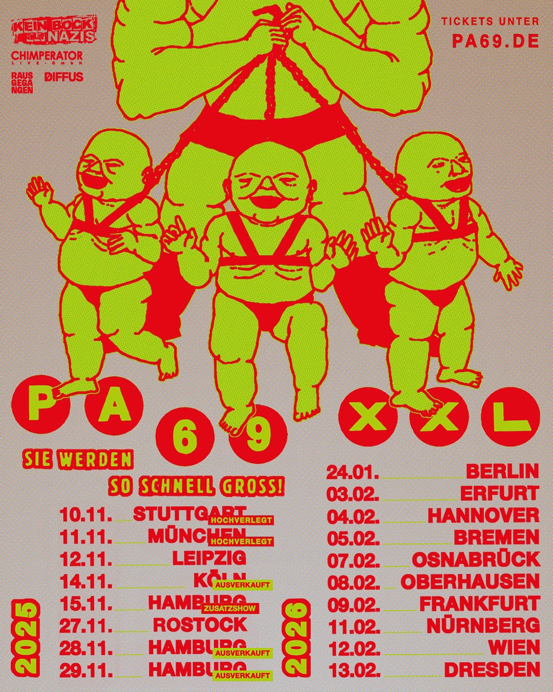 PA69 PA69 XXL – Sie werden so schnell groß! Tour Poster 2025